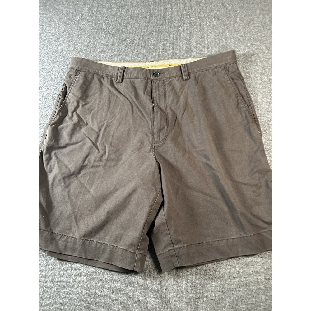 Tommy Bahama Shorts Mens 38 Brown Lyocell Blend Flat Front Chino